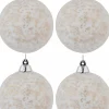 Shop Christmas Warehouse White Furry Foam Christmas Baubles With Champagne Flecks - 6 X 60Mm