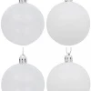 Best Sale Christmas Warehouse White Gloss & Clear With White Frost Christmas Bauble Decorations - 6 X 60Mm