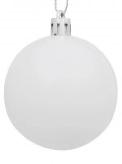 Best Sale Christmas Warehouse White Gloss & Clear With White Frost Christmas Bauble Decorations - 6 X 60Mm