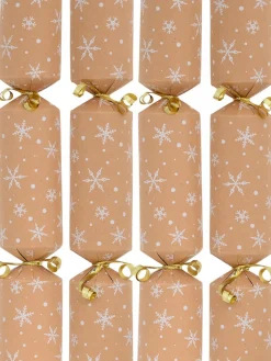 Discount Christmas Warehouse White Heavy Snowfall On Caramel Christmas Cracker Bon Bons - 50 X 30Cm