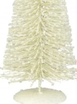 Shop Christmas Warehouse White Iron Christmas Tree With Snow Dust & Star Table Top Ornament - 30Cm