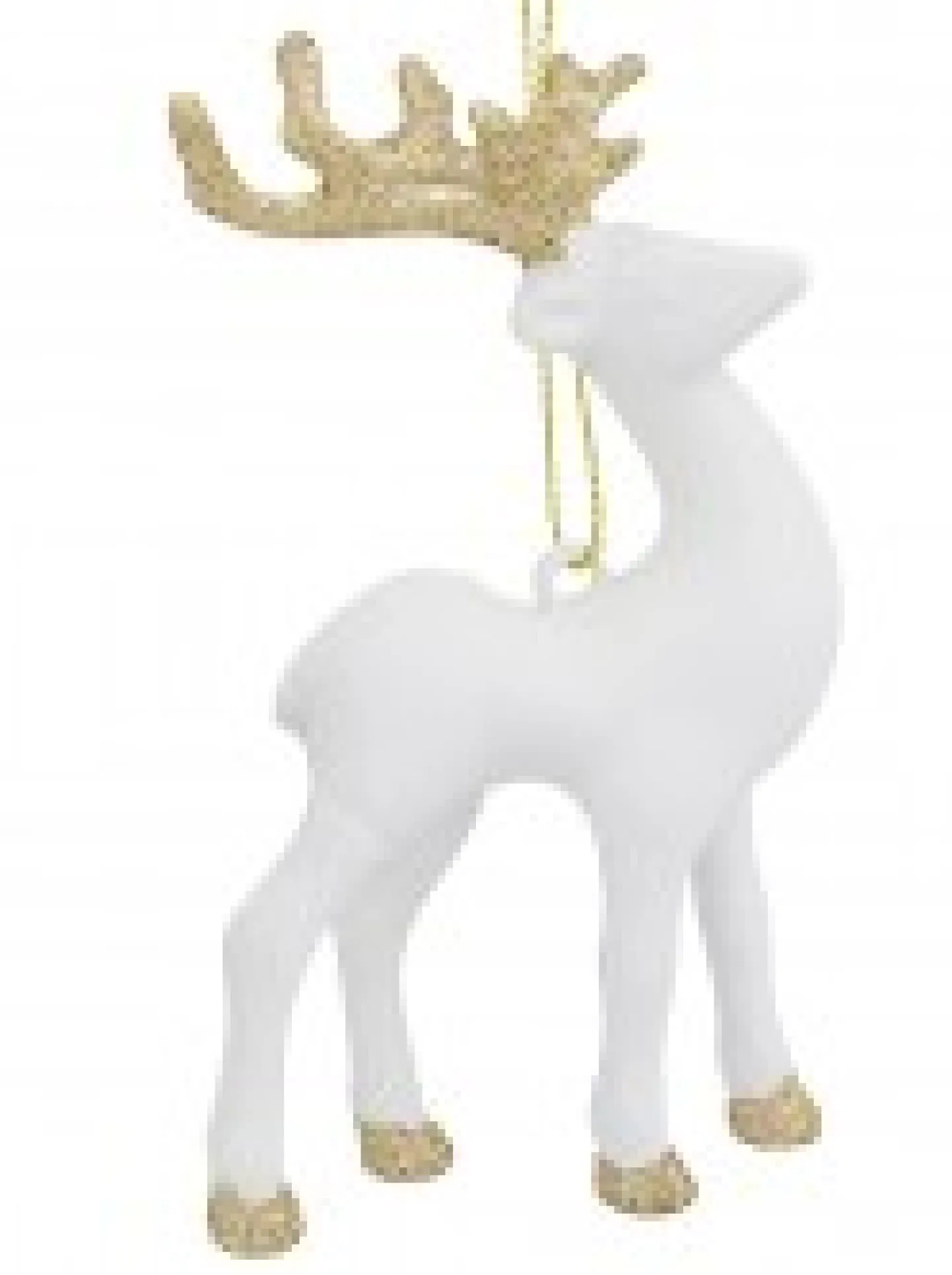 Hot Christmas Warehouse White, Silver & Gold Reindeer Christmas Tree Hanging Decorations - 3 X 12Cm