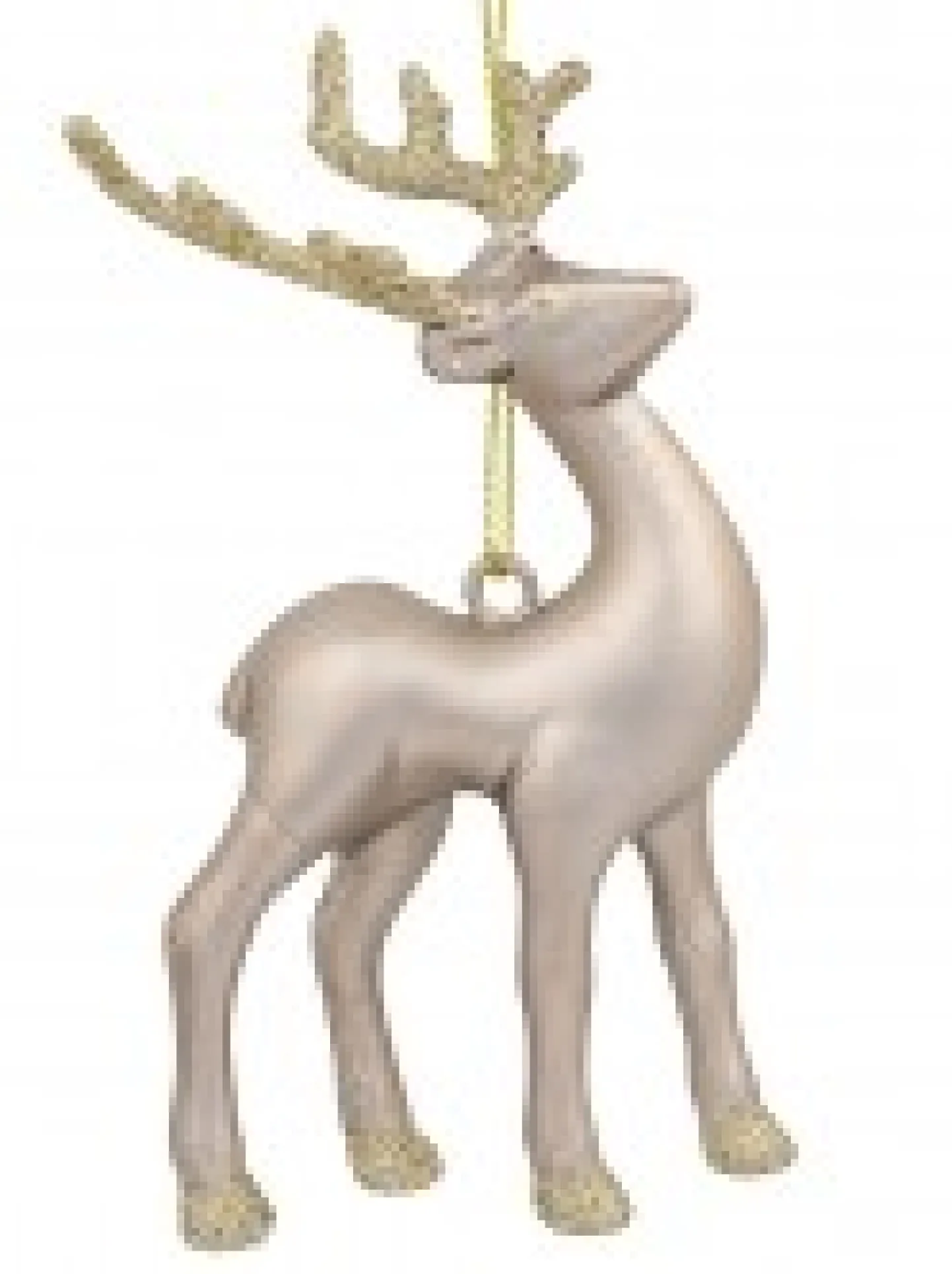 Hot Christmas Warehouse White, Silver & Gold Reindeer Christmas Tree Hanging Decorations - 3 X 12Cm