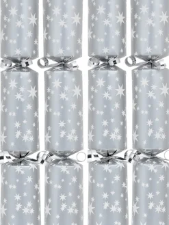 Cheap Christmas Warehouse White Stars Pattern Design On Silver Christmas Cracker Bon Bons - 50 X 30Cm