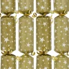 Best Sale Christmas Warehouse White Stars Pattern Design On Gold Christmas Cracker Bon Bons - 50 X 30Cm