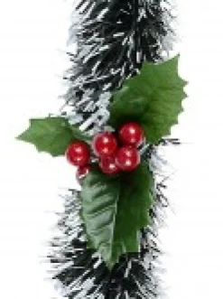 Best Sale Christmas Warehouse White Tip Pine Needle With Holly Christmas Tinsel Garland - 2.7M