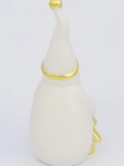 Sale Christmas Warehouse White Winter Large Santa With Gold Tree Ceramic Christmas Ornament - 19Cm