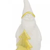 Flash Sale Christmas Warehouse White Winter Santa With Gold Tree Ceramic Christmas Ornament - 15Cm