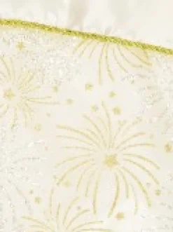 Sale Christmas Warehouse White With Gold & Iridescent Glitter Sunburst Pattern Christmas Stocking - 48Cm