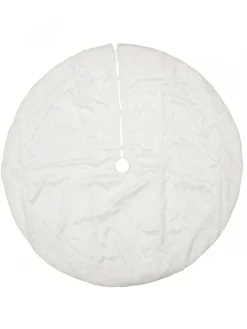 Shop Christmas Warehouse White With Iridescent Glitter Star & Sunburst Pattern Christmas Tree Skirt - 1.2M