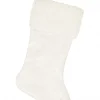 Clearance Christmas Warehouse White With Iridescent Glittered Sunburst Pattern Christmas Stocking - 48Cm