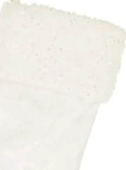 Clearance Christmas Warehouse White With Iridescent Glittered Sunburst Pattern Christmas Stocking - 48Cm
