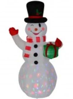 Flash Sale Christmas Warehouse Winking Snowman With Led Disco Light Christmas Inflatable Display - 1.5M