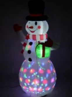 Flash Sale Christmas Warehouse Winking Snowman With Led Disco Light Christmas Inflatable Display - 1.5M