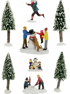 Store Christmas Warehouse Winter Christmas Fun On Ice & Snow Christmas Village Figurines - 8 Piece Set